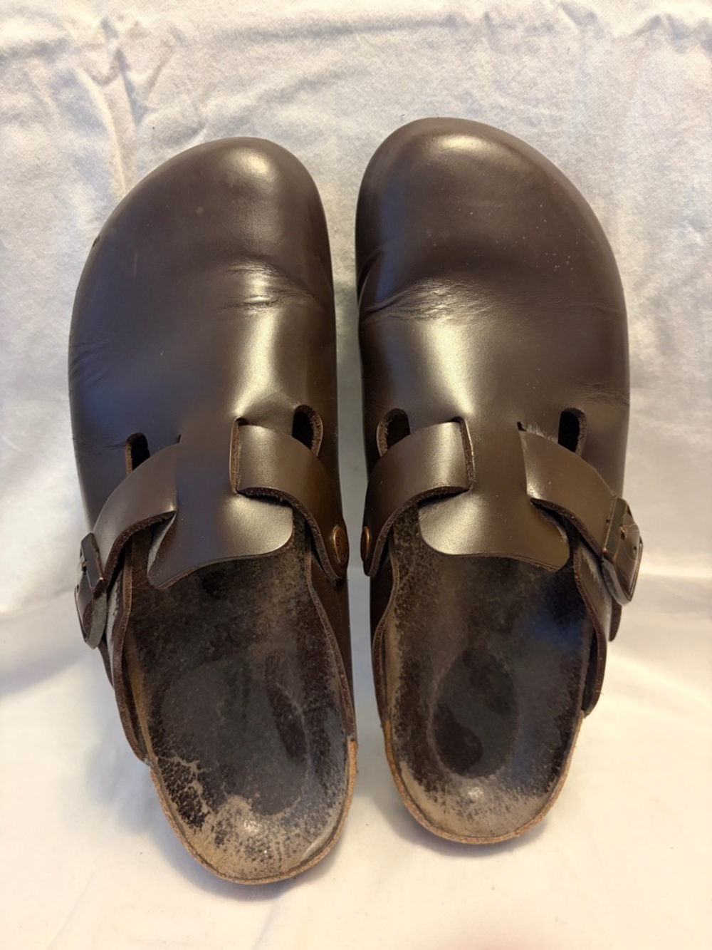 Birkenstock clogs- brown leather.